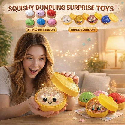 🎉 Siste dag – 50% RABATT! 🔥🎁 Skinnende, klembar dumpling-squishy Steamer – overraskelse i blindkapsel! 🥟✨🌈