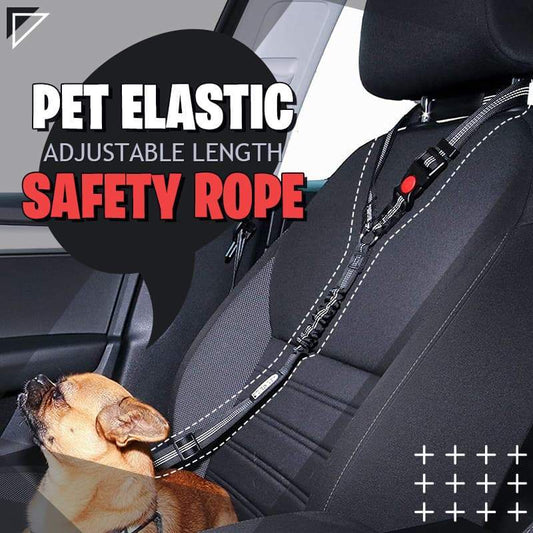 🔥 FLASHSALG 🔥 Elastisk sikkerhetstau for kjæledyr – holder kjæledyret trygt i bilen, justerbar lengde, 360° sving – stopper distraksjoner! 🐕🚗