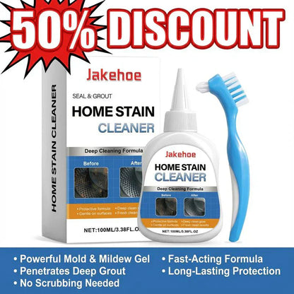 🔥**BEGRENSET SALG 50 % RABATT!!**💥 Skimmelgel med skrubbebørste – kraftfull rens for skimmel flekker til vaskemaskinpakning, dusjfug, flisefug og baderom