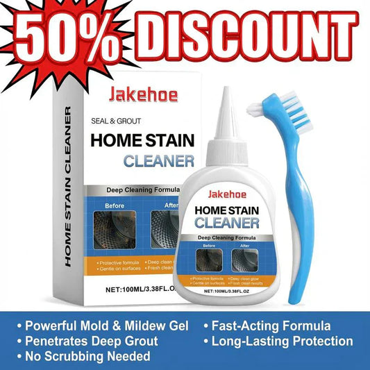 🔥**BEGRENSET SALG 50 % RABATT!!**💥 Skimmelgel med skrubbebørste – kraftfull rens for skimmel flekker til vaskemaskinpakning, dusjfug, flisefug og baderom