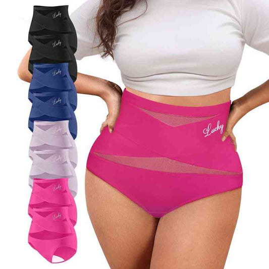 💖 Siste dag – kjøp 1, få 3 pakker! Høytaljede formende truser med knyting – plus size størrelser