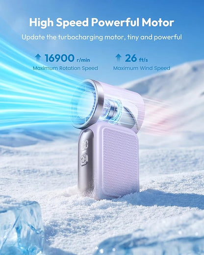 🥳 2026 HETT SALG 🥳 💞 50K+ SOLGT! 💨 ❄️ 50% AV! Turbo håndvifte – 16 900 RPM, 6 hastigheter, LED-skjerm. 3000 mAh batteri, 10,7 timer. Lommekraft! 🌬️✨