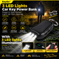 ☀️ 50 % RABATT NÅ! 1200 mAh solcelledrevet bærbar lader med nøkkelring og lommelykt – ideell som nødstrømkilde for camping og fotturer 🏕️