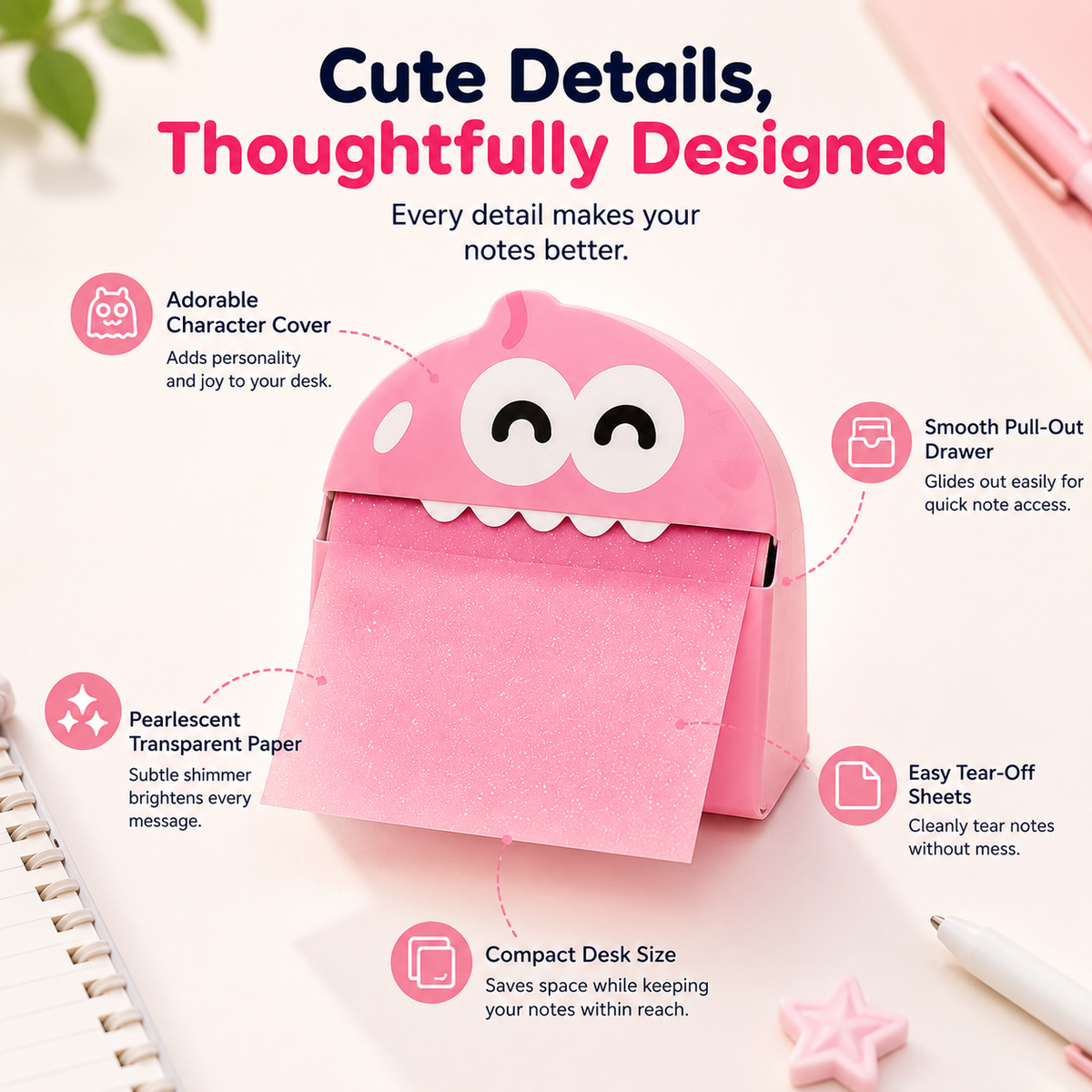 Continuous-Dispensing Translucent Sticky Notes – product image
