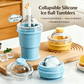 🧊 50% RABATT! Sammenleggbar Silikon Isball Drikkekopp – 2-i-1 Isform & Kopp! ❄️ Stor Isball – Holder Drikken Kald Lenger Uten Utvanning. 🎒 Kompakt & Bærbar – Perfekt for Tur, Strand & Hverdag. 🥤 Innebygd Sugerør & Lekkasjesikker