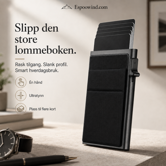 Automatisk utløsende visittkortholder