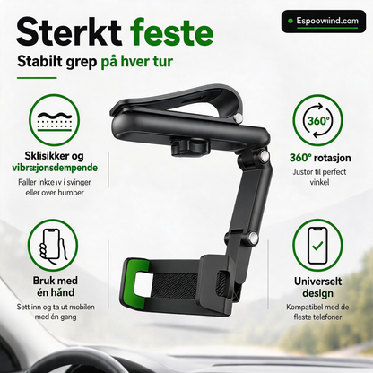 🔥 Dreibart og uttrekkbart telefonfeste til bilen