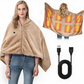 🔥 USB-oppvarmet sjal 🧶 Bærbar varmeponcho med 3 varmenivåer, maskinvaskbar og varm for hjem, kontor og reise