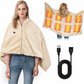 🔥 USB-oppvarmet sjal 🧶 Bærbar varmeponcho med 3 varmenivåer, maskinvaskbar og varm for hjem, kontor og reise