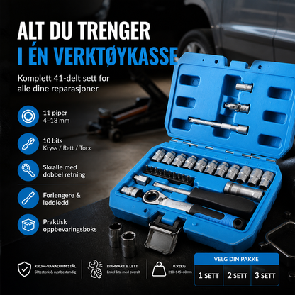 🔧 50 % RABATT NÅ! 🛠️ Kärna sperrnøkkel- og pipenøkkelsett, 29 deler – CR-V-stål, allsidige bits og bærbart etui – perfekt til reparasjoner i hjemmet, på bilen og til gjør-det-selv-prosjekter 🚗