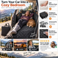🚗 50 % RABATT NÅ! Bilbaksete reisemadrass i memory foam – sammenleggbar camping- og reiseseng for SUV, sedan og lastebil. Bærbar, ikke-oppblåsbar sovematte for bilturer og camping.