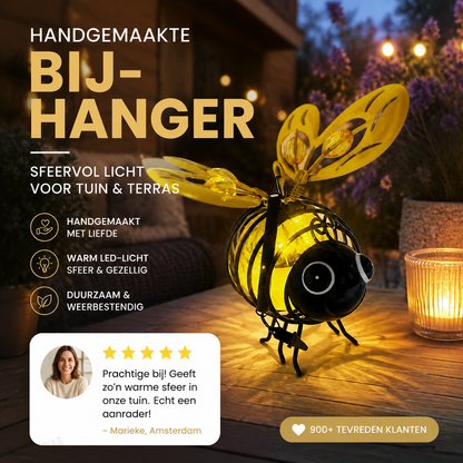 🐝 NÅ 50% RABATT! ☀️ Solcelledrevet hengelampe til bilen – søtt biedesign med hjerteformede vinger – perfekt til hagen og bilen 🌸