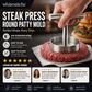 🔥 50 % RABATT! 🥩 Steikepresse – rund bøfform | Matvaregodkjent 304 rustfritt stål – hamburgerformer