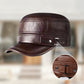 Varm baseballcap med flat topp i PU-lær