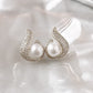 Elegante øredobber med perleimitasjon og rhinestone