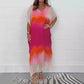Komfortabel og avslappet Dip Dye-kjole i chiffon for kvinner