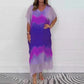Komfortabel og avslappet Dip Dye-kjole i chiffon for kvinner