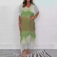 Komfortabel og avslappet Dip Dye-kjole i chiffon for kvinner