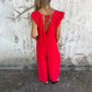 💖Begrenset salg 50% OFF💖V-hals leopardmønstret og ensfarget jumpsuit for kvinner