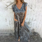 💖Begrenset salg 50% OFF💖V-hals leopardmønstret og ensfarget jumpsuit for kvinner