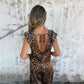 💖Begrenset salg 50% OFF💖V-hals leopardmønstret og ensfarget jumpsuit for kvinner