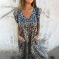 💖Begrenset salg 50% OFF💖V-hals leopardmønstret og ensfarget jumpsuit for kvinner