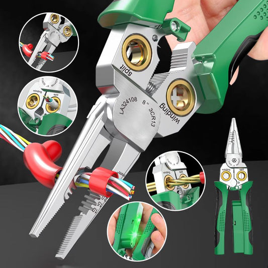 🔥 50% RABATT! 8-i-1 Multifunksjonell Aviseringsstang – Presisjonsverktøy for Ledninger, Kabler & Bolter! ⚡ Innebygd Elektrisk Tester – Kutt, Strip, Klem & Vikle med Ett Verktøy. 🛠️ Slitesterkt Karbonstål