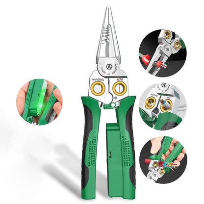 🔥 50% RABATT! 8-i-1 Multifunksjonell Aviseringsstang – Presisjonsverktøy for Ledninger, Kabler & Bolter! ⚡ Innebygd Elektrisk Tester – Kutt, Strip, Klem & Vikle med Ett Verktøy. 🛠️ Slitesterkt Karbonstål