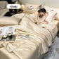 🎁Gjør deg klar for sommeren - ❄️ Vaskbar 、 avkjølende 4-delt seng er-silke linen🛏️
