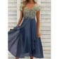 🌞Summer Essentials👗 Women's Summer V-Neck Printed Patchwork Dress