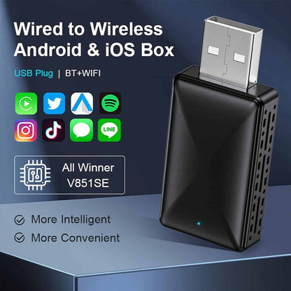 🏆Trådløs CarPlay-boks med USB-port⚡👑