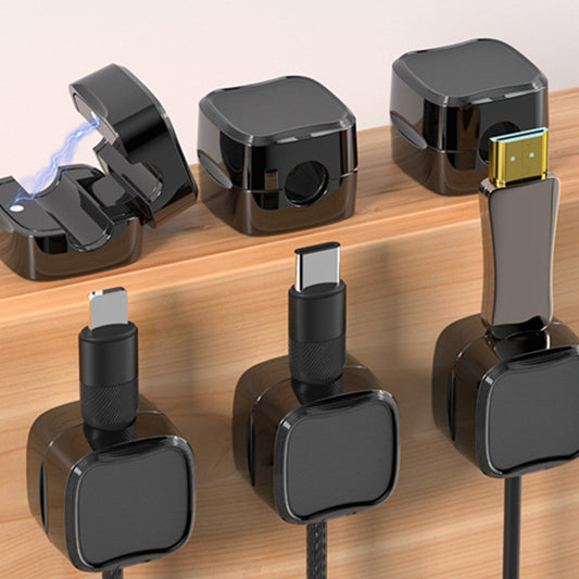 Magnetisk kabelklipsholder - sett med 6 deler