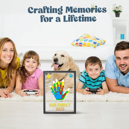 Familiehåndavtrykk-sett🖐️🎨 | Rammesett til minne for 2–8 personer | Giftfri maling inkludert 🎁✨