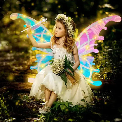 🧚‍♀️💫 50% KORTING! Alsof Tinkerbell zelf haar vleugels heeft uitgeleend! Deze elektrische feeënvleugels flapperen vanzelf, gloeien in het donker, en veranderen van kleur alsof er magie in de stof zit!