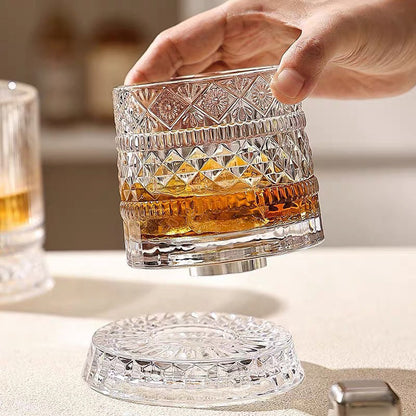 🔥 3x rabatt! 360° roterende whiskyglass – magisk design i bevegelse ✨🥃