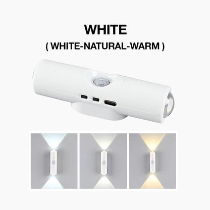 Smart LED-bevegelsessensor-nattlampe, dimbar RGB-vegglampe med fargeendring, USB-oppladbar gradient-magnetisk klebelys for soverom, gang og entré – hjemmebelysning og dekor