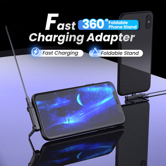 🔋 50 % RABATT! ⚡ Hurtladeadapter med 360° svingbar mobilholder – universelt kompatibel, kompakt design og handsfree bruk 📱