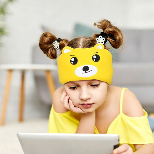 🥳 2026 HIT-SALG 🥳 💞 50.000+ SOLGT! 🎧😴 30% RABATT! Barnes Bluetooth-hodebånd – 2-i-1: mykt hodebånd og sovemaske. Perfekt til reising eller lur. 🧸✨