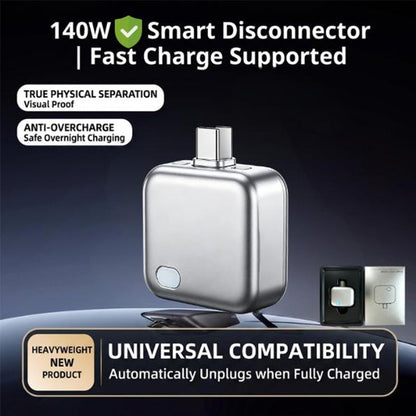 🔋⚡ 140W hurtigladeadapter med KI-gjenkjenning – kobler automatisk fra når batteriet er fullt – kompatibel med Apple og Android – beskytter mot overlading