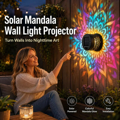 🌞 60% OFF NOW! 🌀 Solar Mandala Light – Stunning Pattern Projection, 2-in-1 Floor & Wall Design & IP65 Waterproof Auto On/Off 🌿