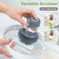 🧽 Kjøkken Såpepresser med Håndflatebørste – Innebygd Væsketank for Enkel Rengjøring! 💧 Trykk & Rengjør – Spar Såpe & Unngå Klissete Hender. 🛡️ Rustfrie Stålbuster – Fjerner Enkelt Gjenstridig Fett & Smuss.