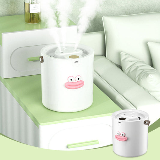 💨🏠 2L stille USB-fukter – Bærbar bordtåkemaker, 280 ml/t fin tåke, 35 dB lydløs, søt pølsemunn-design for soverom, kontor og barnerom