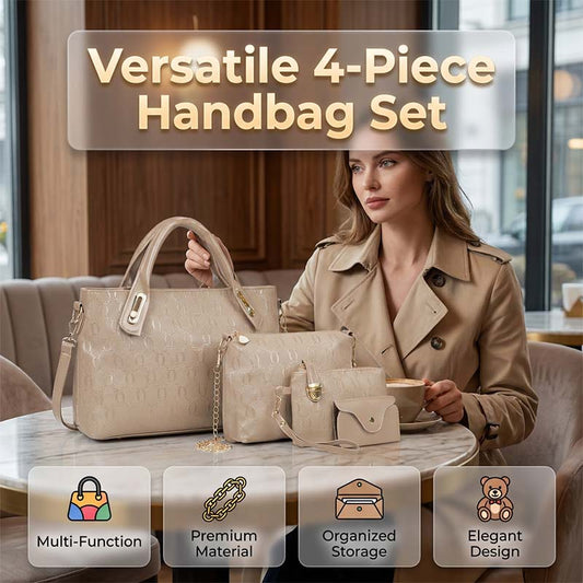 👜 50% RABATT! Allsidig 4-delt Håndveskesett for Damer – Stor Veske, Skulderveske, Clutch & Kortholder! ✨ Premium PU-materiale med Preget Mønster – Vannavvisende & Ripebestandig. 🎨 9 Stilige Farger