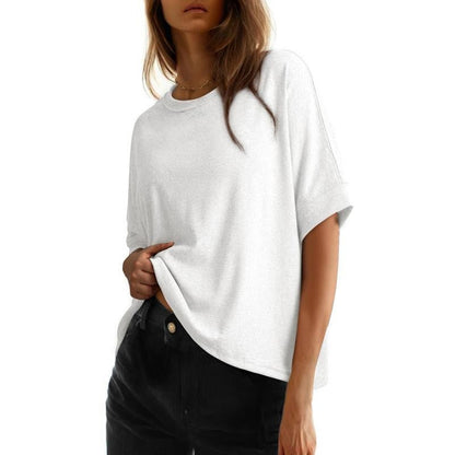 🔥 2026 HIT-SALG – 50% RABATT! ✨⚡ 50.000+ SOLGT! 🔥 Kvinner 2026 – Løs, oversized basic t-skjorte – Behagelig, mykt stoff og smigrende passform 📏👕✨