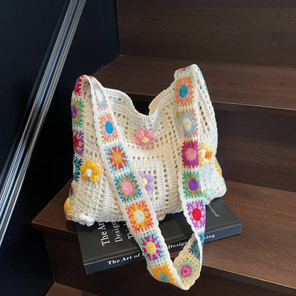 🌺 Håndheklets Etniske Skulderveske – Kjøp 3, Få 50% Rabatt! 🛍️