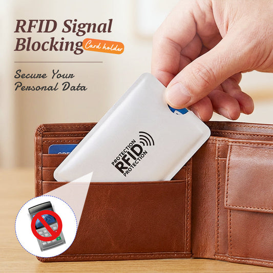 🛡️ RFID-Beskyttende Hylser for Kredittkort – Blokkerer Uautorisert Skanning & Demagnetisering! 🔒 Slanke & Lette – Passer Alle Standardkort. 🧾 Laget av Slitesterk Aluminiumsfolie – Vanntett & Rivesikker.