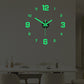 🕰️ 50% RABATT – 3D veggklokke med luminous – stille gang – borefri montering – justerbar størrelse