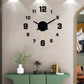 🕰️ 50% RABATT – 3D veggklokke med luminous – stille gang – borefri montering – justerbar størrelse