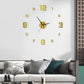 🕰️ 50% RABATT – 3D veggklokke med luminous – stille gang – borefri montering – justerbar størrelse