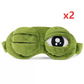 🐸 Myk & Morsom 3D Frosk Sovemaske – Justerbare Øyelokk for Ulike Uttrykk! 😴 Blokkerer Lys Fullstendig – Perfekt for Reiser & Lurelur. ✈️ 3D-konturert Design – Trykkfri for Øyne & Vipper.